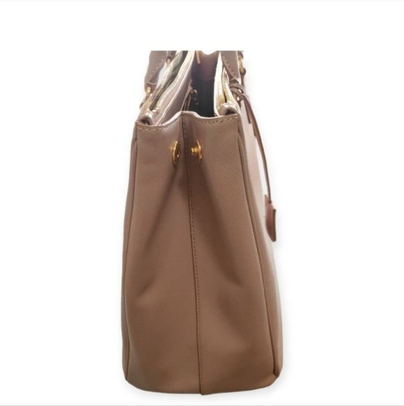 Auth PRADA Saffiano Lux Double Zip Tote | Galleria Bag | Cammeo Pink - Picture 5 of 16
